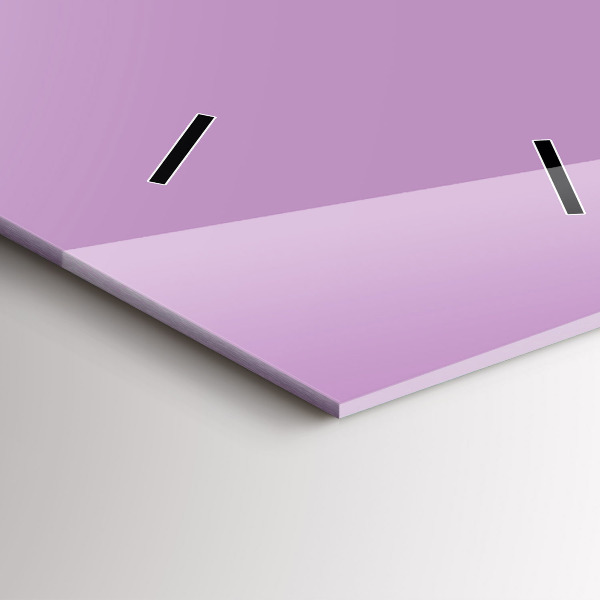 Modern vertical wall clock Lilac color