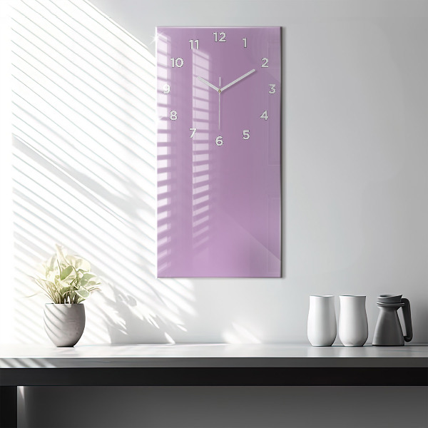 Modern vertical wall clock Lilac color
