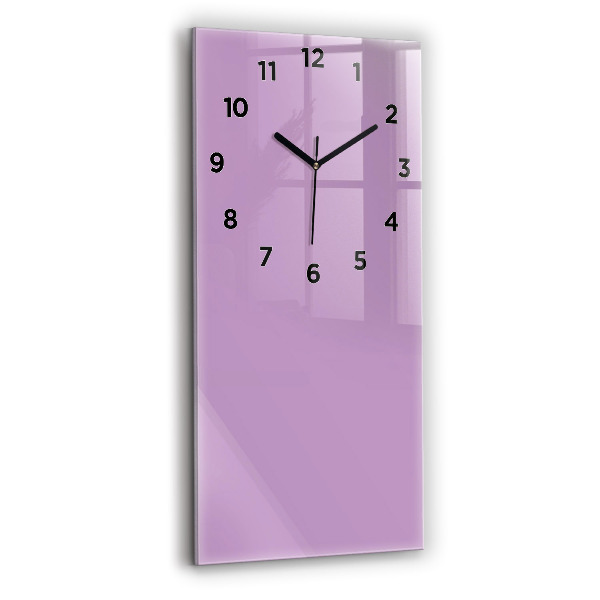 Modern vertical wall clock Lilac color