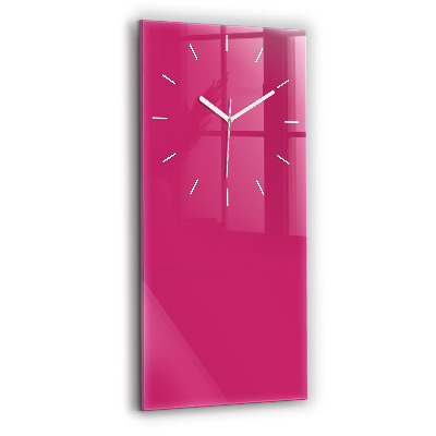Modern vertical wall clock Color strong pink