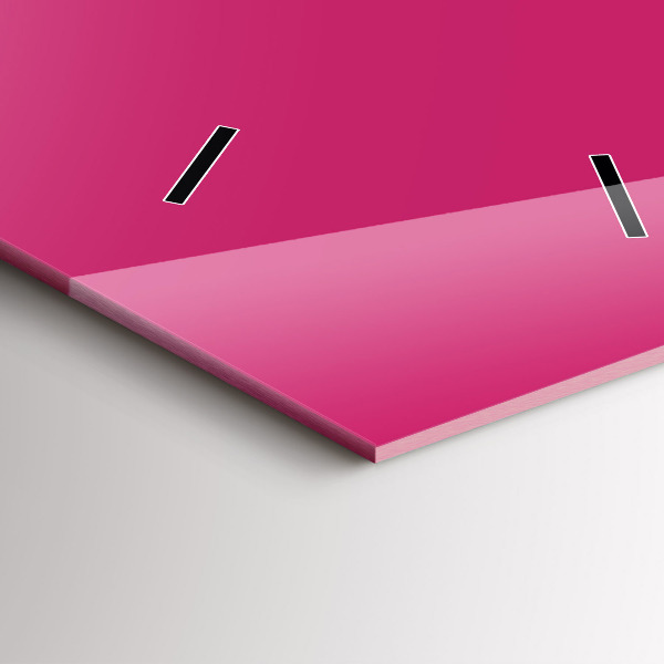 Modern vertical wall clock Color strong pink