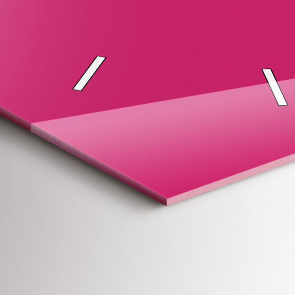 Modern vertical wall clock Color strong pink