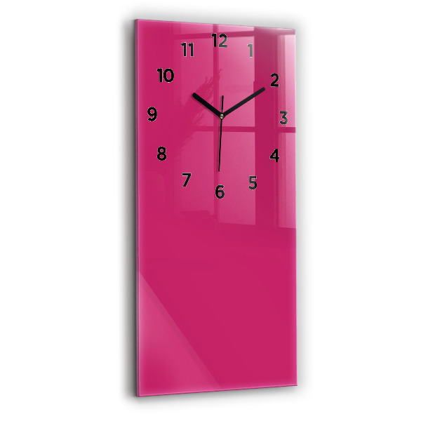 Modern vertical wall clock Color strong pink