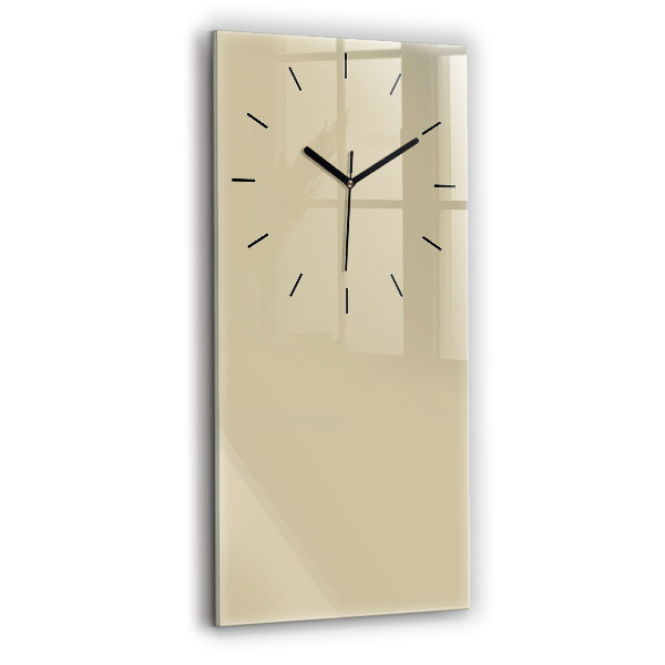 Modern vertical wall clock Beige color