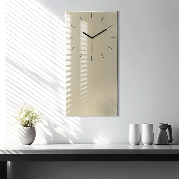 Modern vertical wall clock Beige color