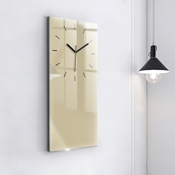 Modern vertical wall clock Beige color