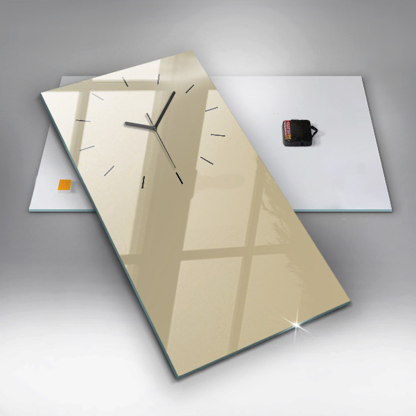 Modern vertical wall clock Beige color