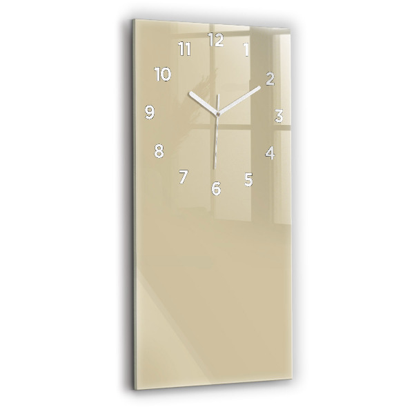 Modern vertical wall clock Beige color