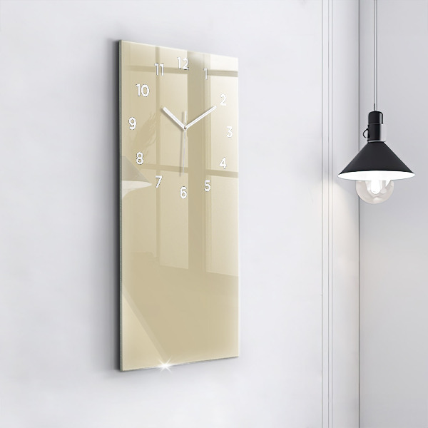Modern vertical wall clock Beige color