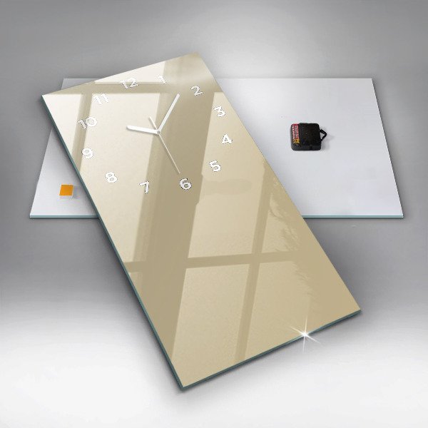 Modern vertical wall clock Beige color