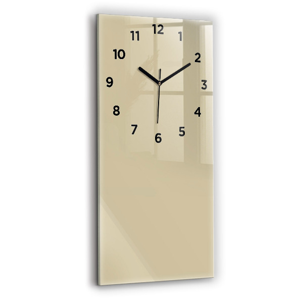 Modern vertical wall clock Beige color