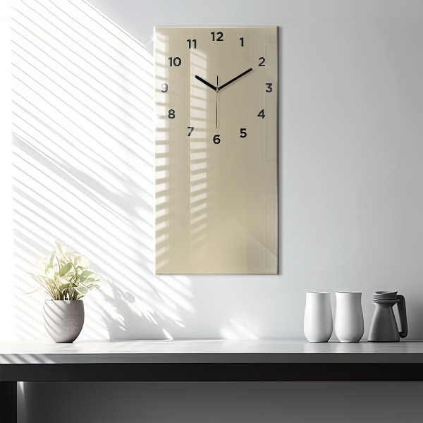 Modern vertical wall clock Beige color