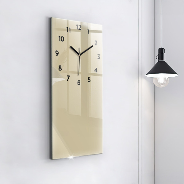 Modern vertical wall clock Beige color