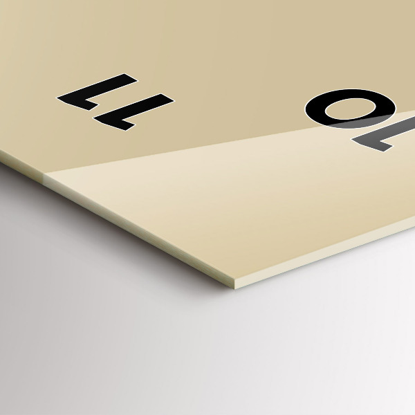 Modern vertical wall clock Beige color