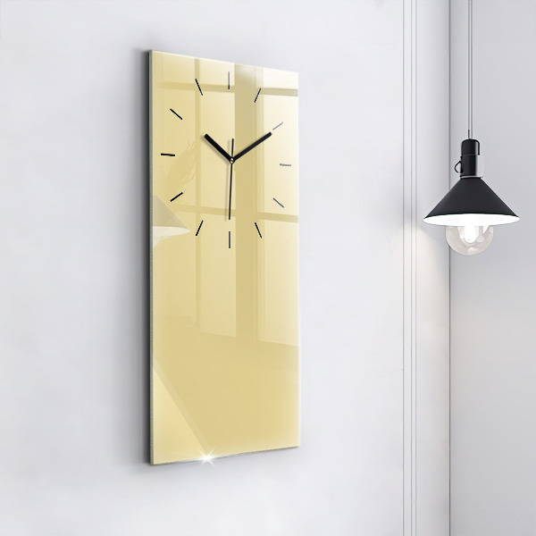 Modern vertical wall clock Cream color