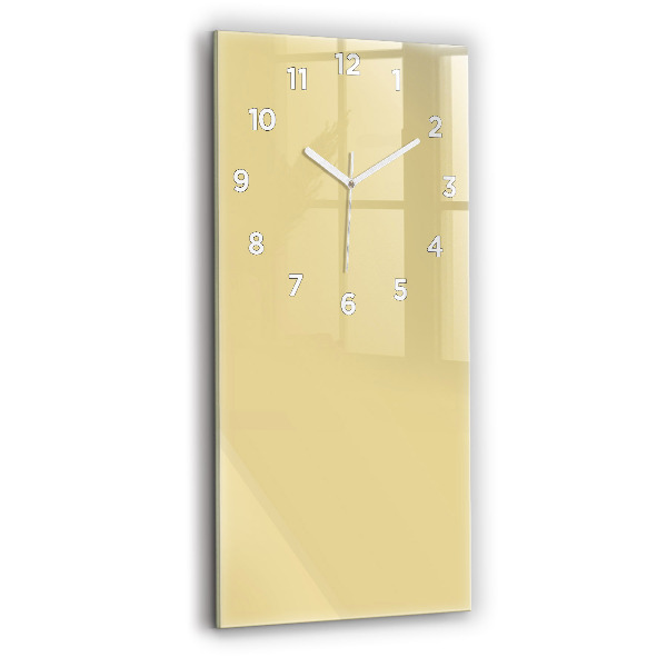 Modern vertical wall clock Cream color