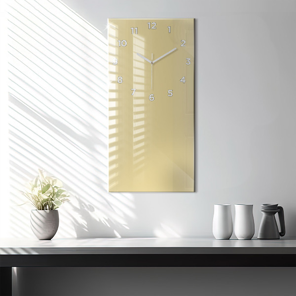 Modern vertical wall clock Cream color