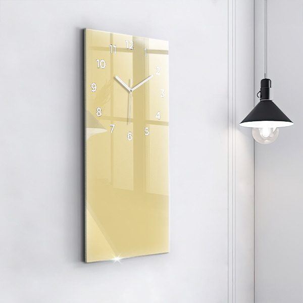 Modern vertical wall clock Cream color