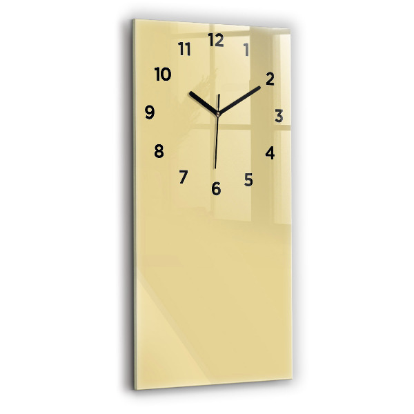Modern vertical wall clock Cream color