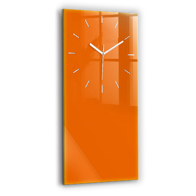 Modern vertical wall clock Orange color