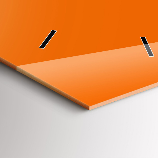 Modern vertical wall clock Orange color