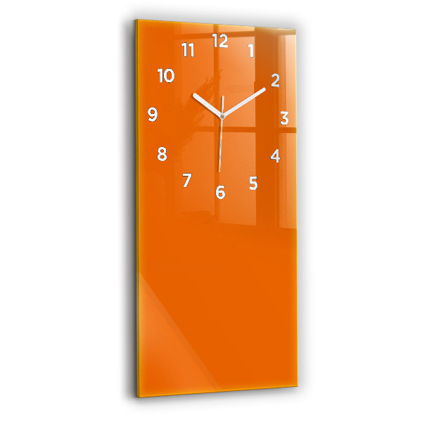 Modern vertical wall clock Orange color