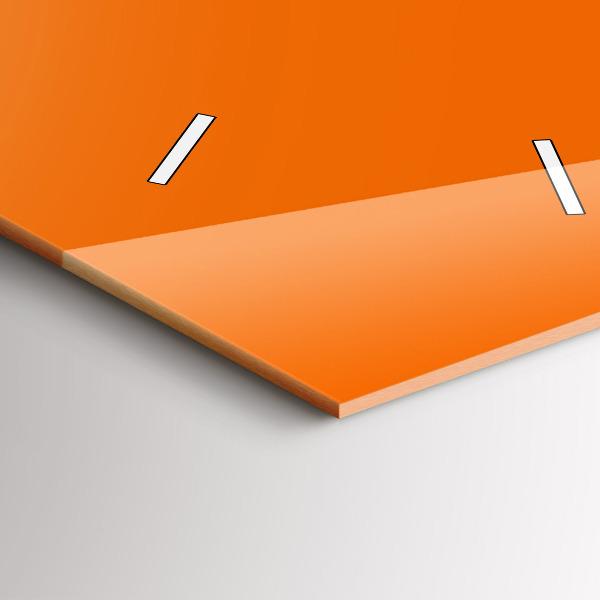 Modern vertical wall clock Orange color