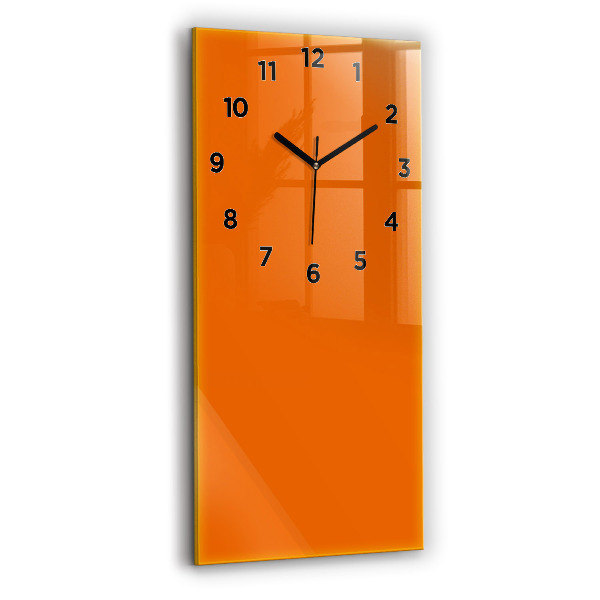 Modern vertical wall clock Orange color