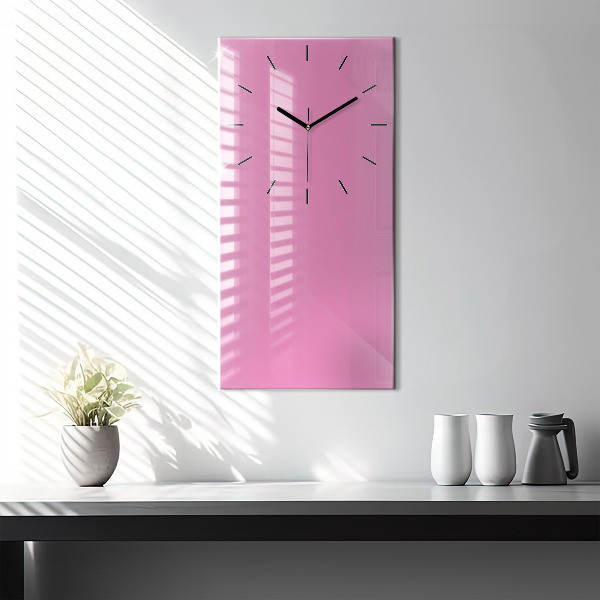 Modern vertical wall clock Color pink