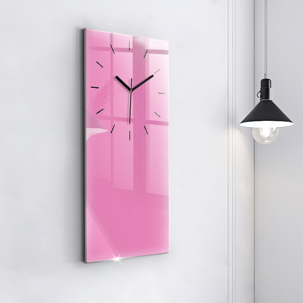 Modern vertical wall clock Color pink