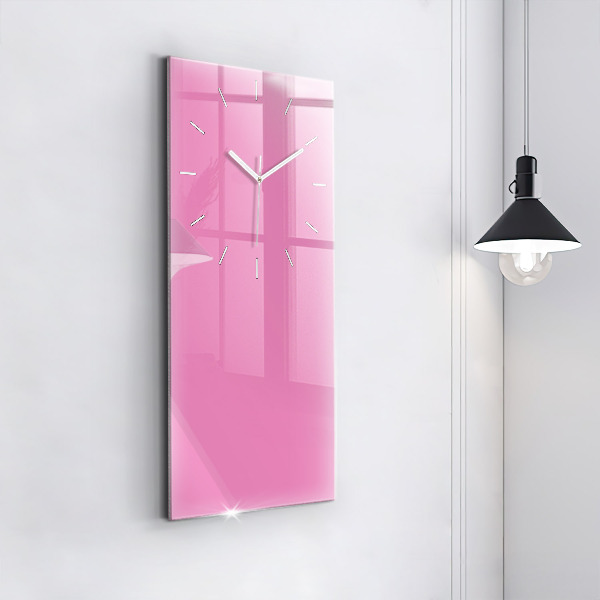 Modern vertical wall clock Color pink