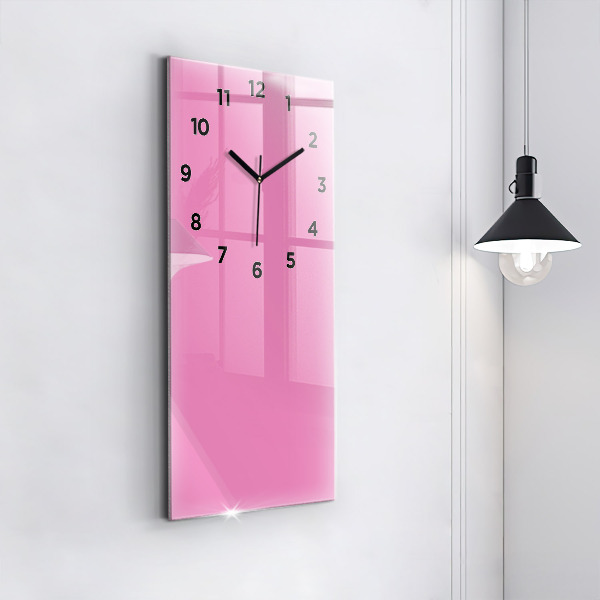 Modern vertical wall clock Color pink