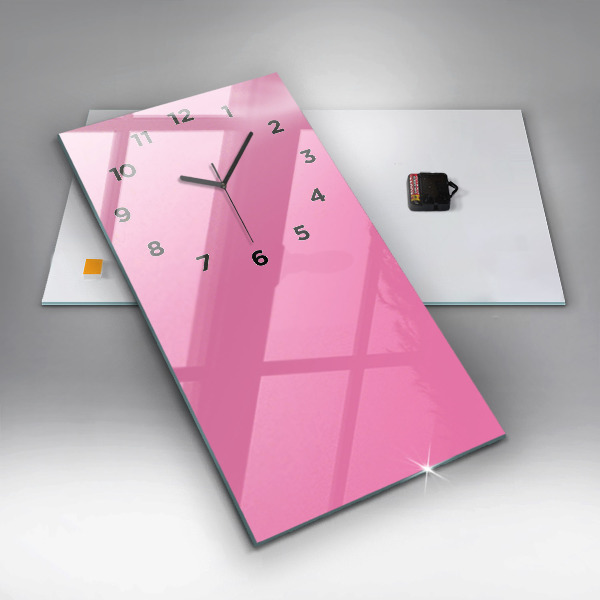 Modern vertical wall clock Color pink
