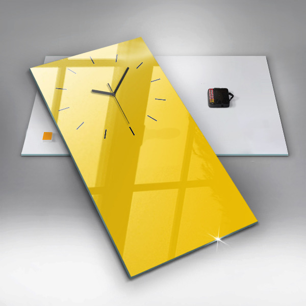 Modern vertical wall clock Light yellow color