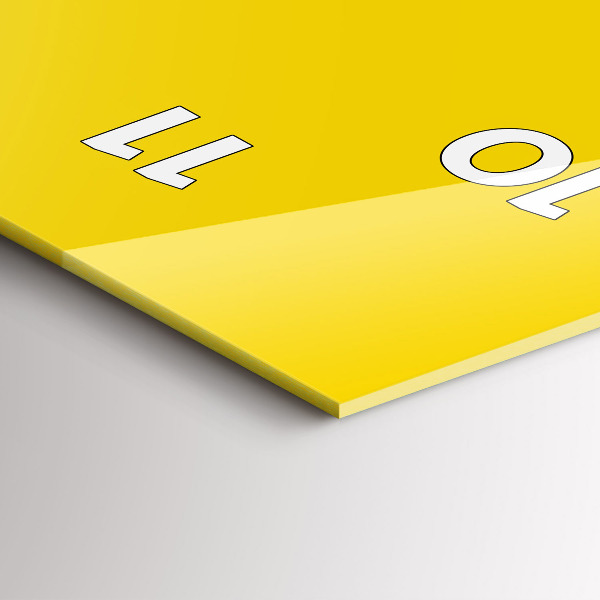 Modern vertical wall clock Light yellow color