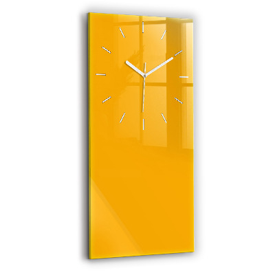 Modern vertical wall clock Color golden yellow