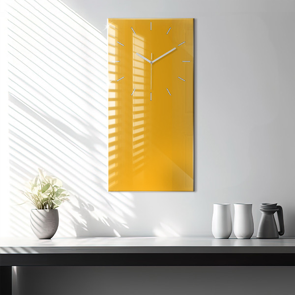 Modern vertical wall clock Color golden yellow