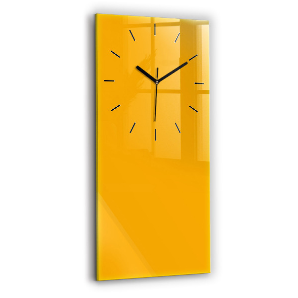 Modern vertical wall clock Color golden yellow