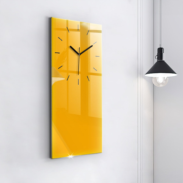 Modern vertical wall clock Color golden yellow