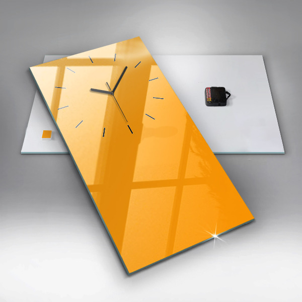 Modern vertical wall clock Color golden yellow