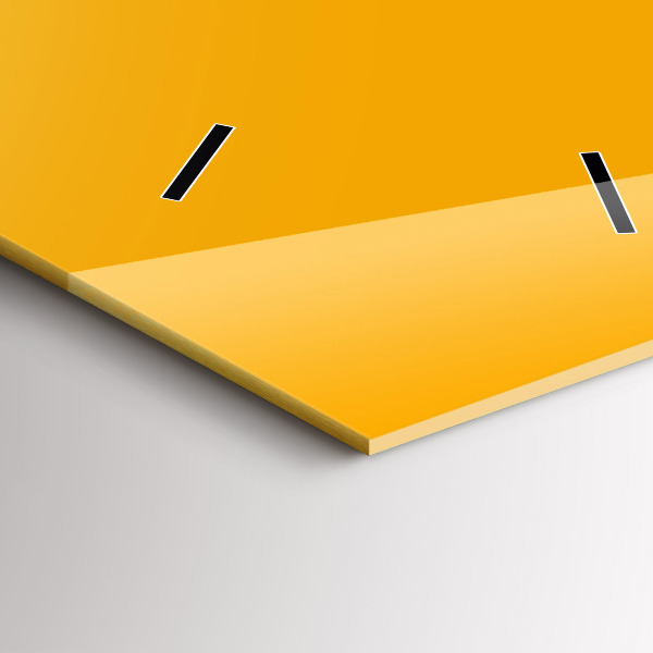 Modern vertical wall clock Color golden yellow