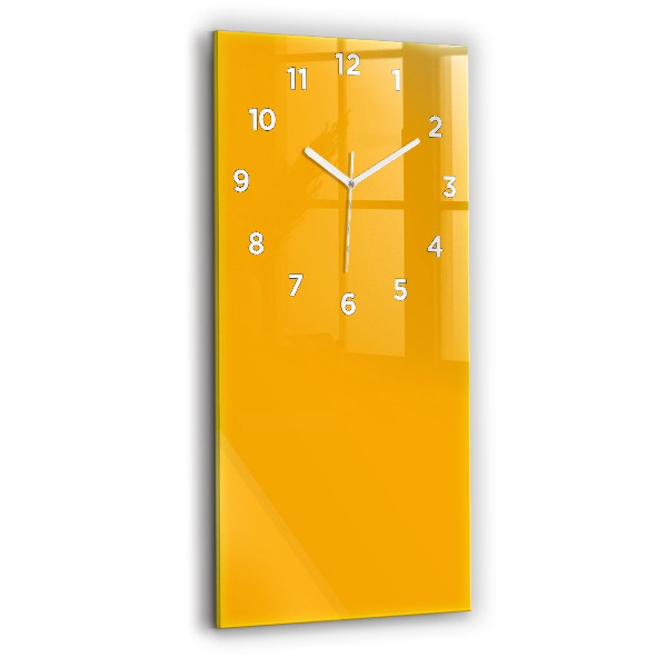 Modern vertical wall clock Color golden yellow