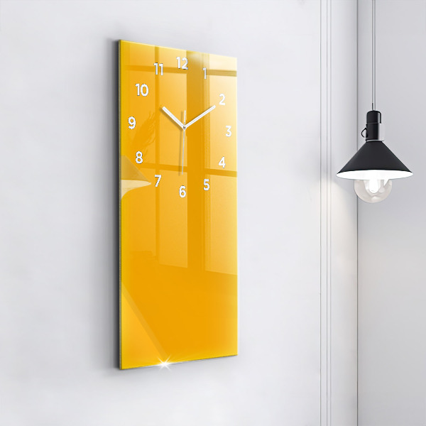 Modern vertical wall clock Color golden yellow