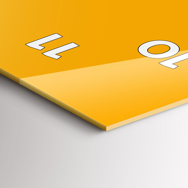 Modern vertical wall clock Color golden yellow