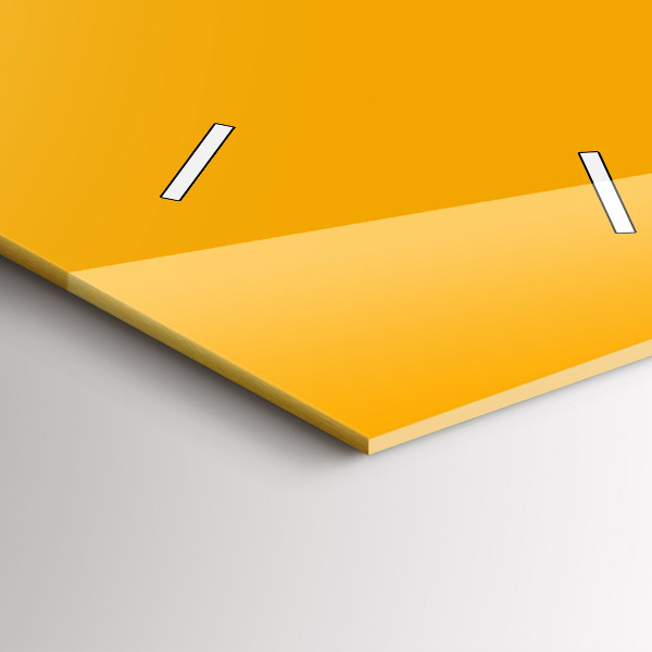 Modern vertical wall clock Color golden yellow