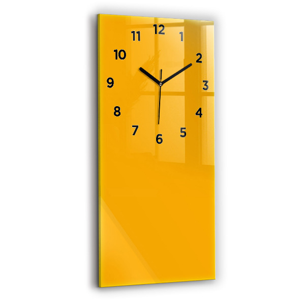 Modern vertical wall clock Color golden yellow