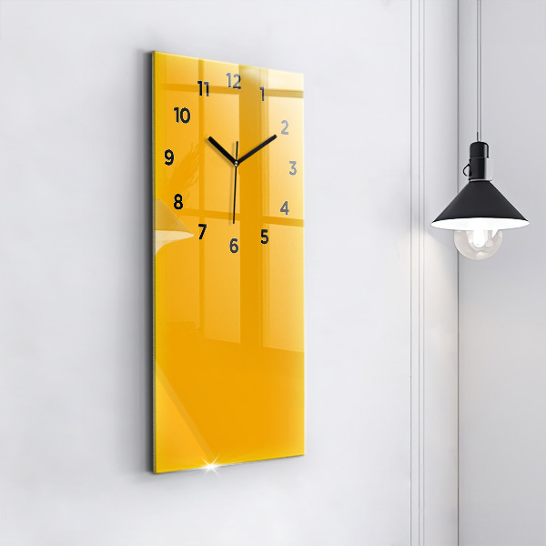 Modern vertical wall clock Color golden yellow