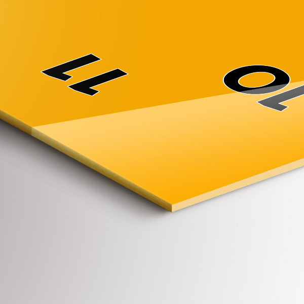 Modern vertical wall clock Color golden yellow