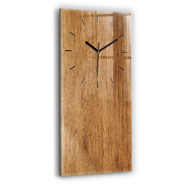 Modern vertical wall clock Light wood