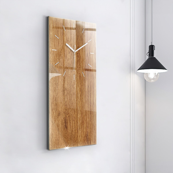 Modern vertical wall clock Light wood